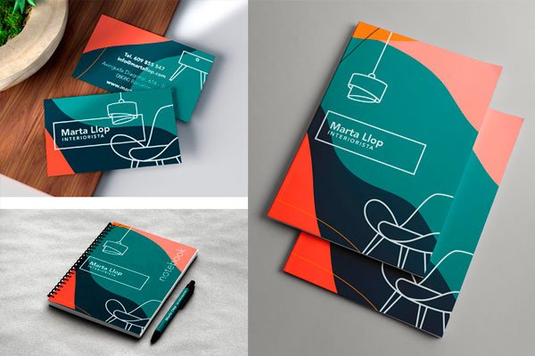 Impresión de Papelería Corporativa Online para Marta Llop - Interiorista