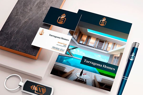 Impresión de Papelería Corporativa Premium para immobiliaria Tarragona Homes
