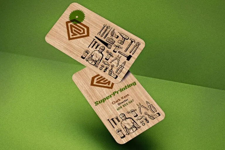 Tarjeta de visita de madera