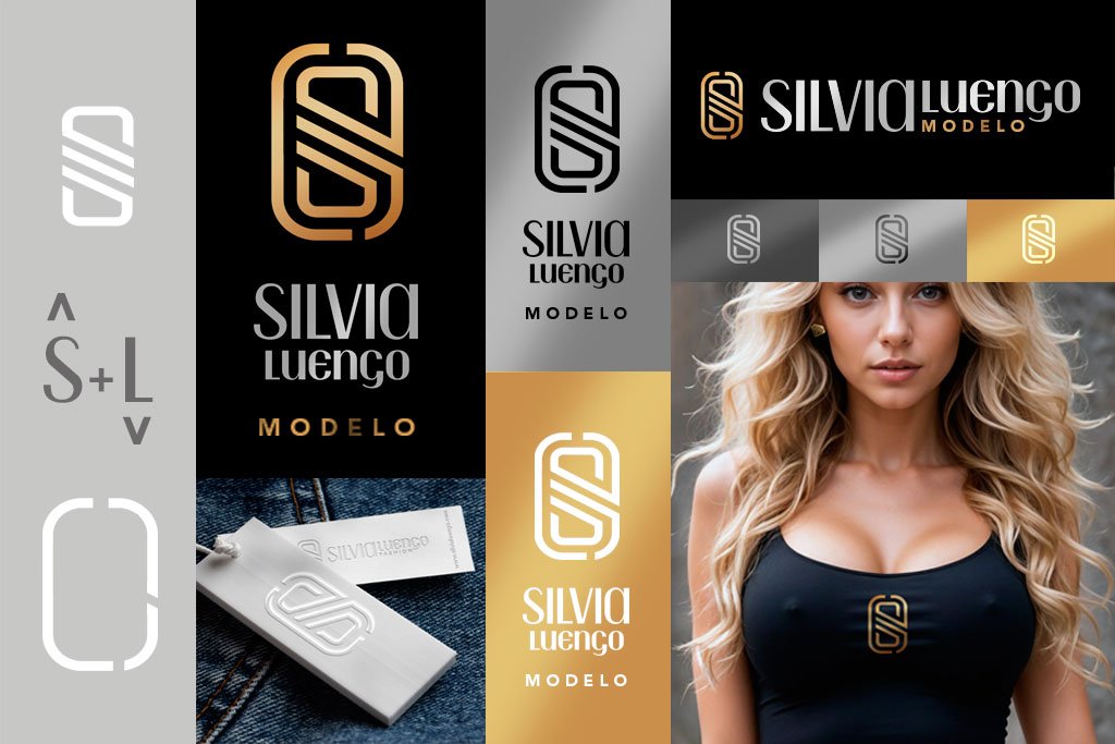 Ideas de logotipos para marca personal: Ejemplo de Silvia Luengo - Modelo 3 Desarrollo del logotipo de marca personal, con aplicaciones en diferentes soportes, para ver su adaptabilidad.