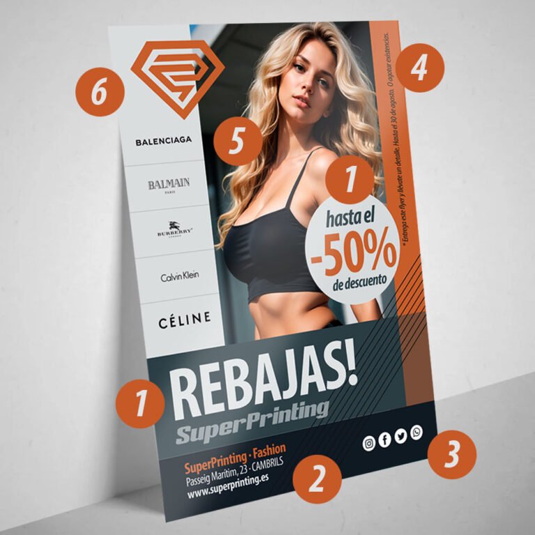 ¿Qué debe incluir un flyer eficaz para tiendas de moda? 3 Infografia con la información clave que debe incluir flyer eficaz para tiendas