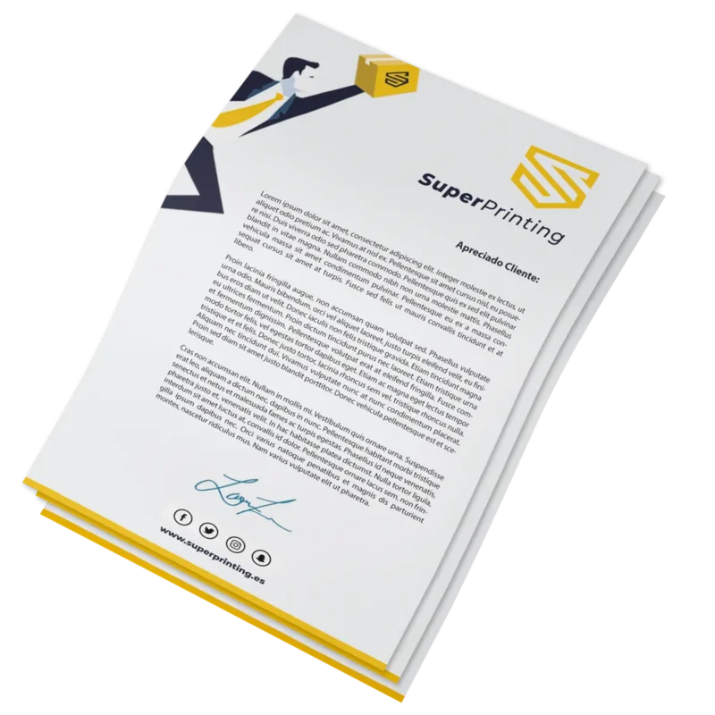 Imprimir papel de carta, oficina y empresa en SuperPrinting imprenta online