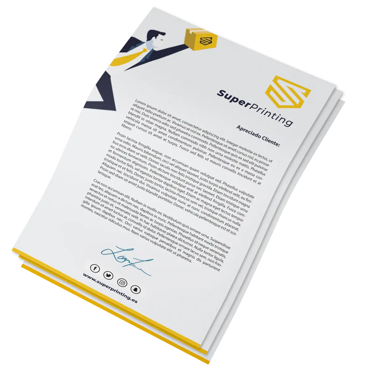 Imprimir papel de carta, oficina y empresa en SuperPrinting imprenta online