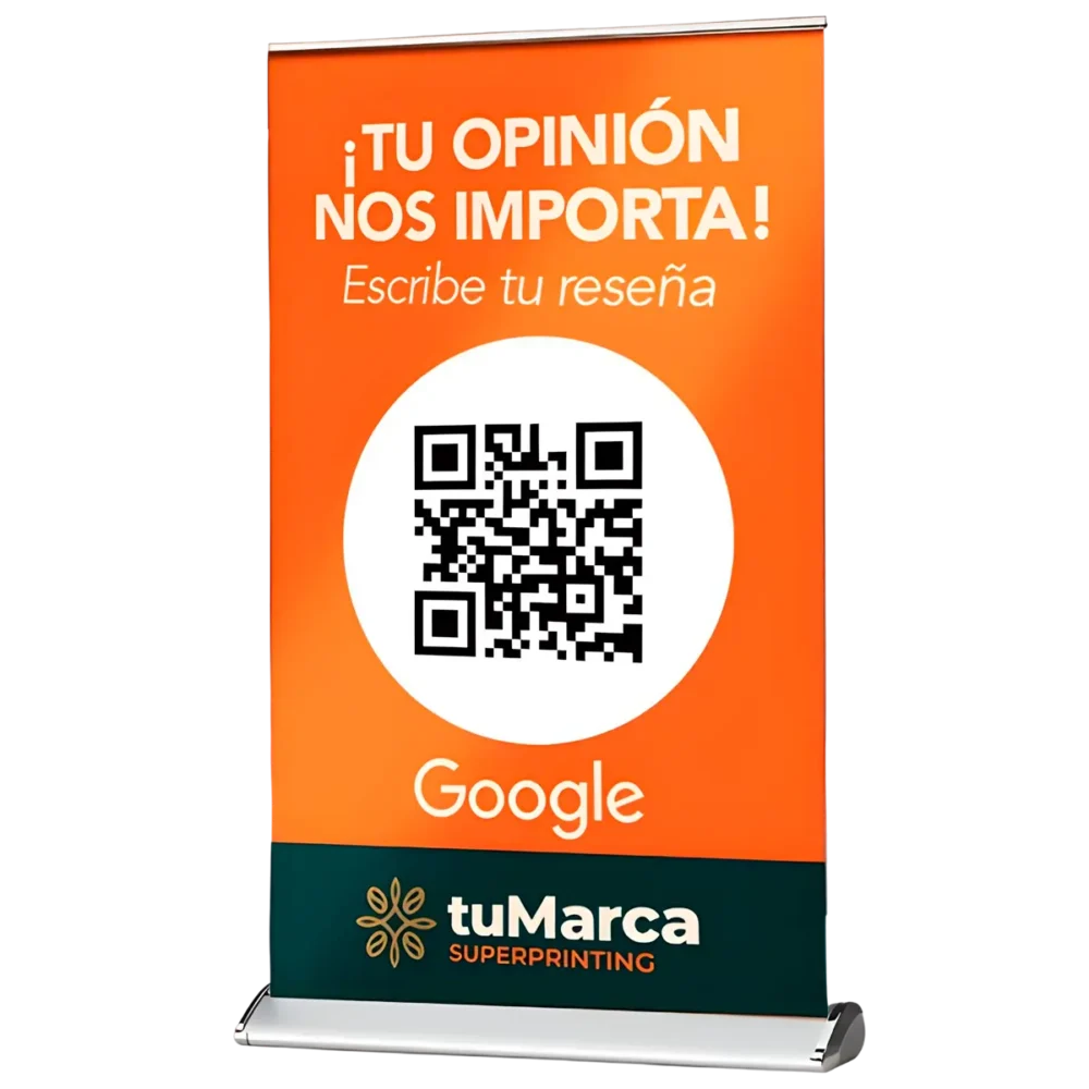 Mini Roll Up con QR para Reseñas de Google