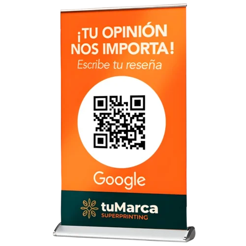 Mini Roll Up con QR para Reseñas de Google