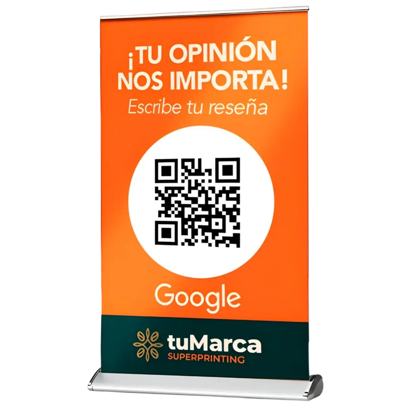 Mini Roll Up con QR para Reseñas de Google