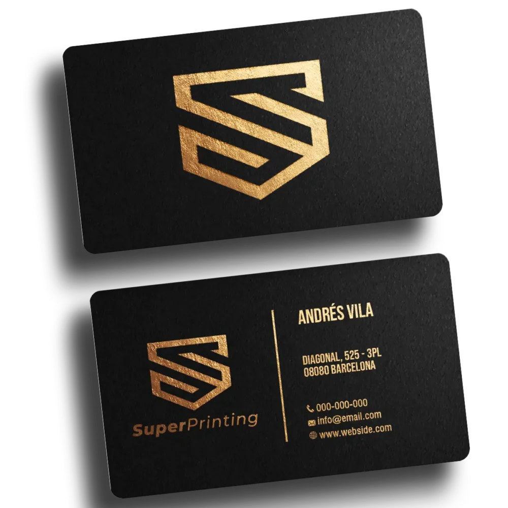 Mockup anverso y reverso Mockup de tarjetas de visita premium con anverso y reverso en oro