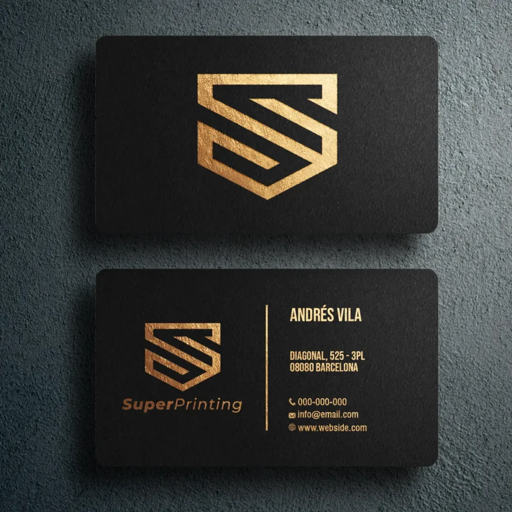 Uso corporativo Tarjetas de visita premium en contexto corporativo