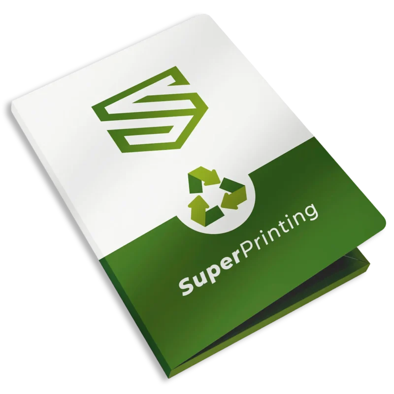 Imprimir carpetas en cartón reciclado en SuperPrinting imprenta online