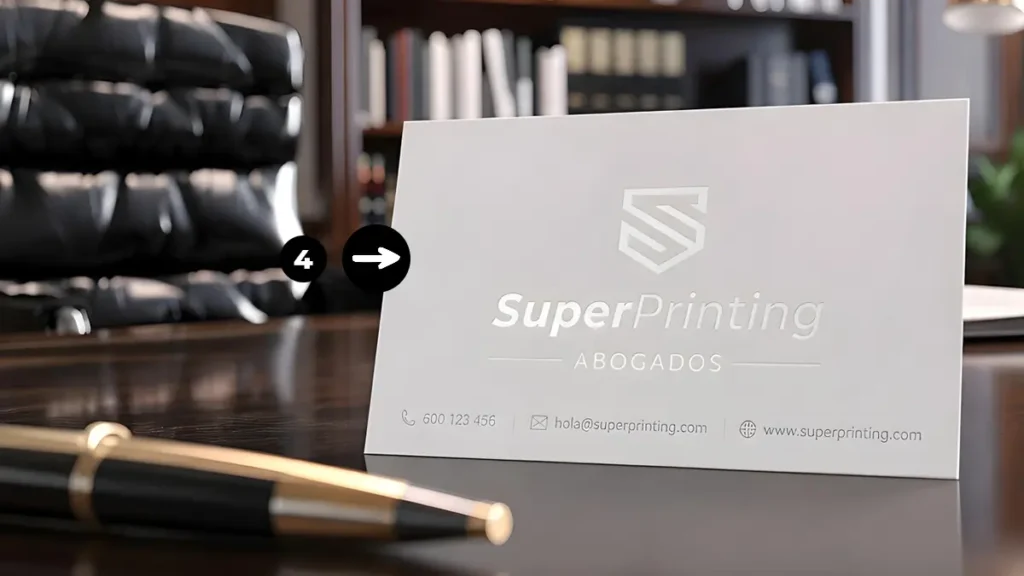 Diseño de tarjeta de visita premium para abogados y servicios profesionales con barniz selectivo