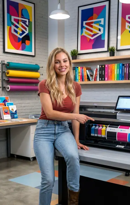 Gema Torres del servicio de preimpresión de la imprenta online SuperPrinting