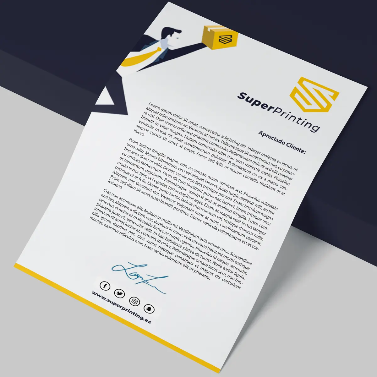 Imprimir papel de carta personalizado en SuperPrinting imprenta online