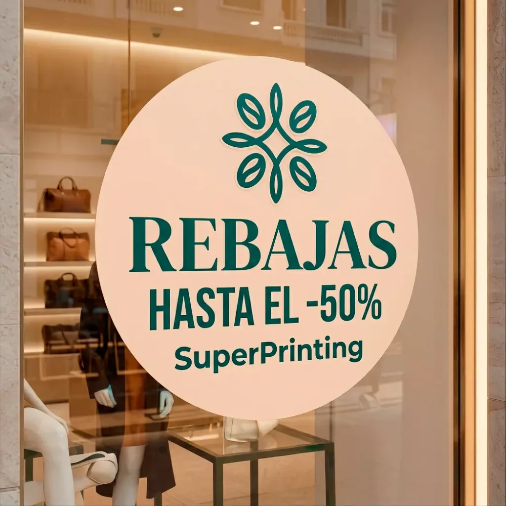 Imprimir vinilo tienda de moda en imprenta online SuperPrinting