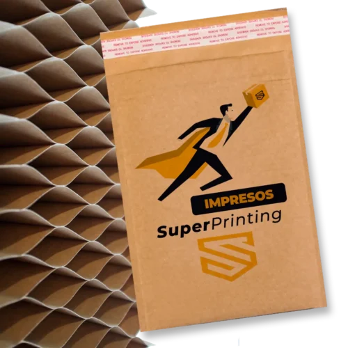 Imprimir sobres acolchados en papel kraft protección nido de abeja, sostenibles