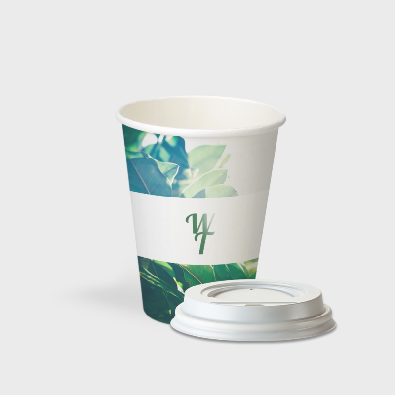 Vaso de cartón con tapa personalizado