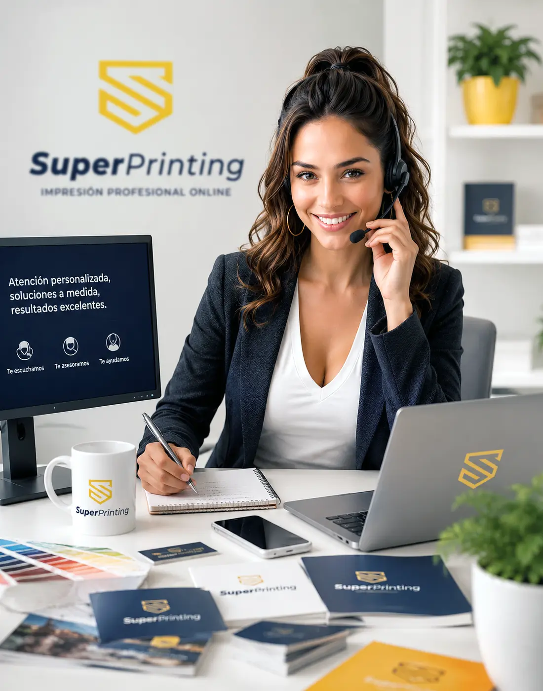 ¿Quiénes somos? SuperPrinting - Impresión profesional online 4 Atención al cliente personalizada en SuperPrinting para proyectos de impresión profesional online