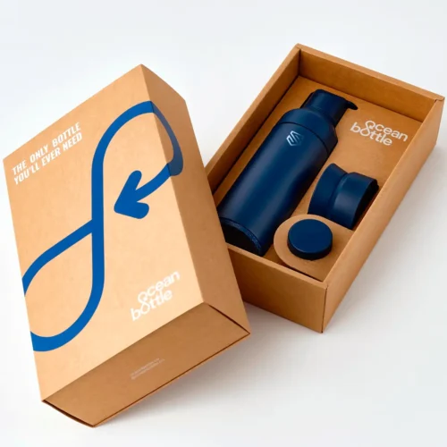Botella Ocean Bottle color azul personalizada SuperPrinting