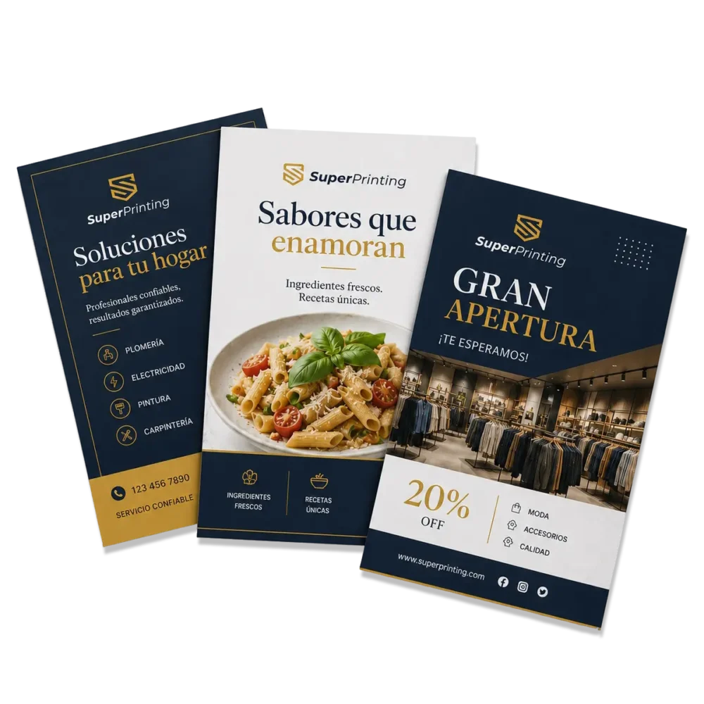Imprimir flyers publicitarios online en SuperPrinting