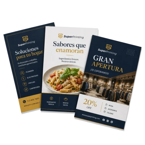 Imprimir flyers publicitarios online en SuperPrinting