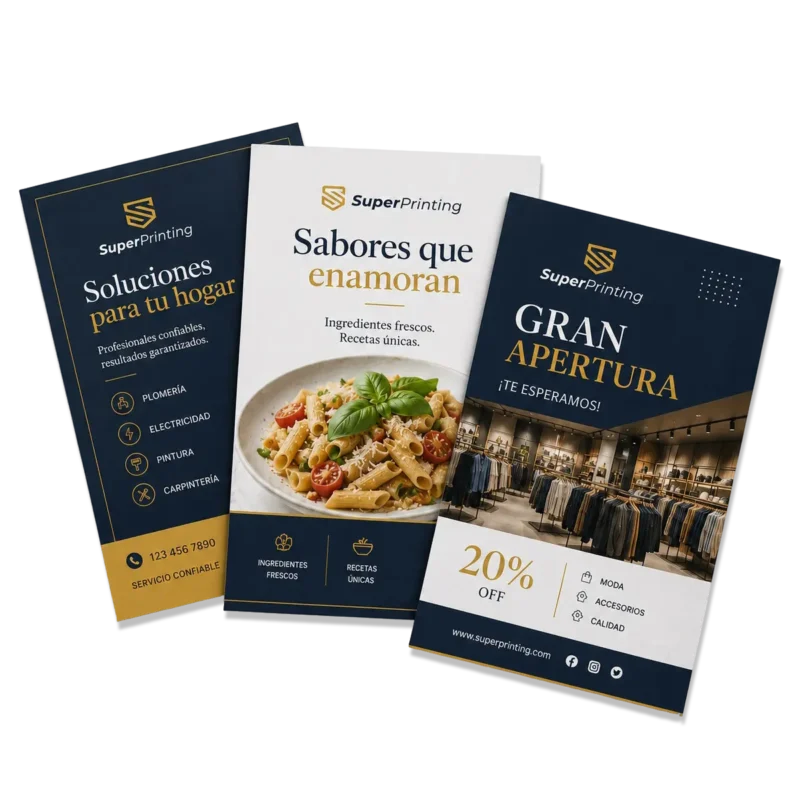 Imprimir flyers publicitarios online en SuperPrinting