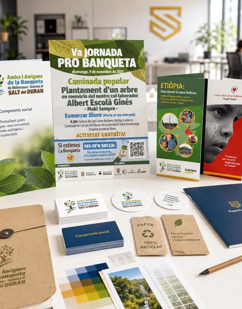 Imprenta solidaria online y diseño gráfico 3 Materiales impresos para ONG, asociaciones y campañas solidarias del programa imprenta solidaria de SuperPrinting