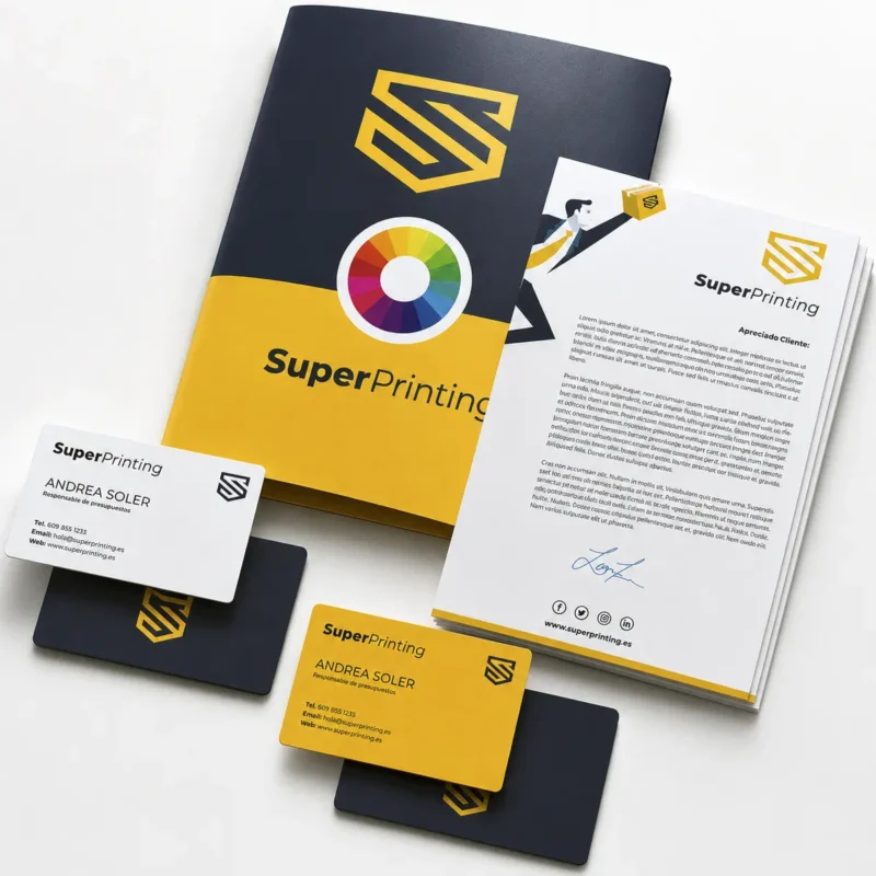 Pack diseño e impresión de papelería corporativa básica en SuperPrinting