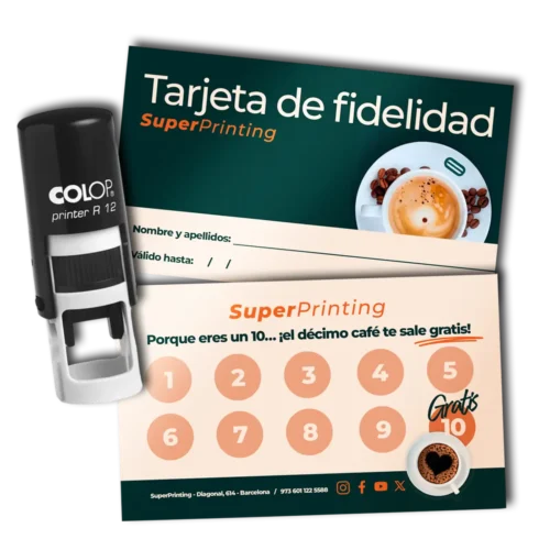 Pack de 200 tarjetas de fidelidad con sello personalizado, listas para usar. Solo en SuperPrinting