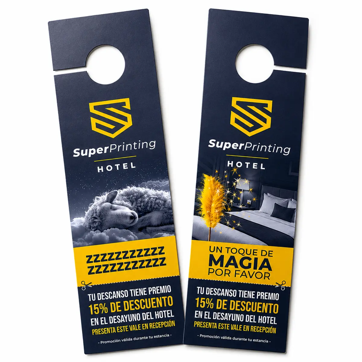 Colgadores de puerta para hotel personalizados