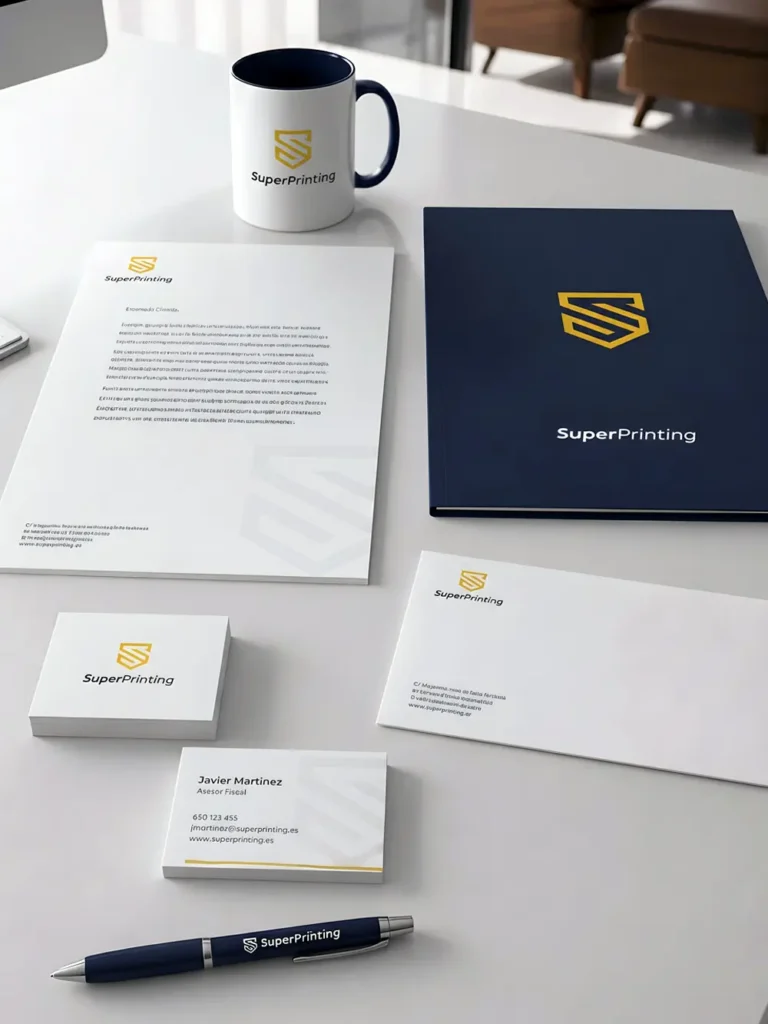 Diseño gráfico de papelería corporativa para asesoría