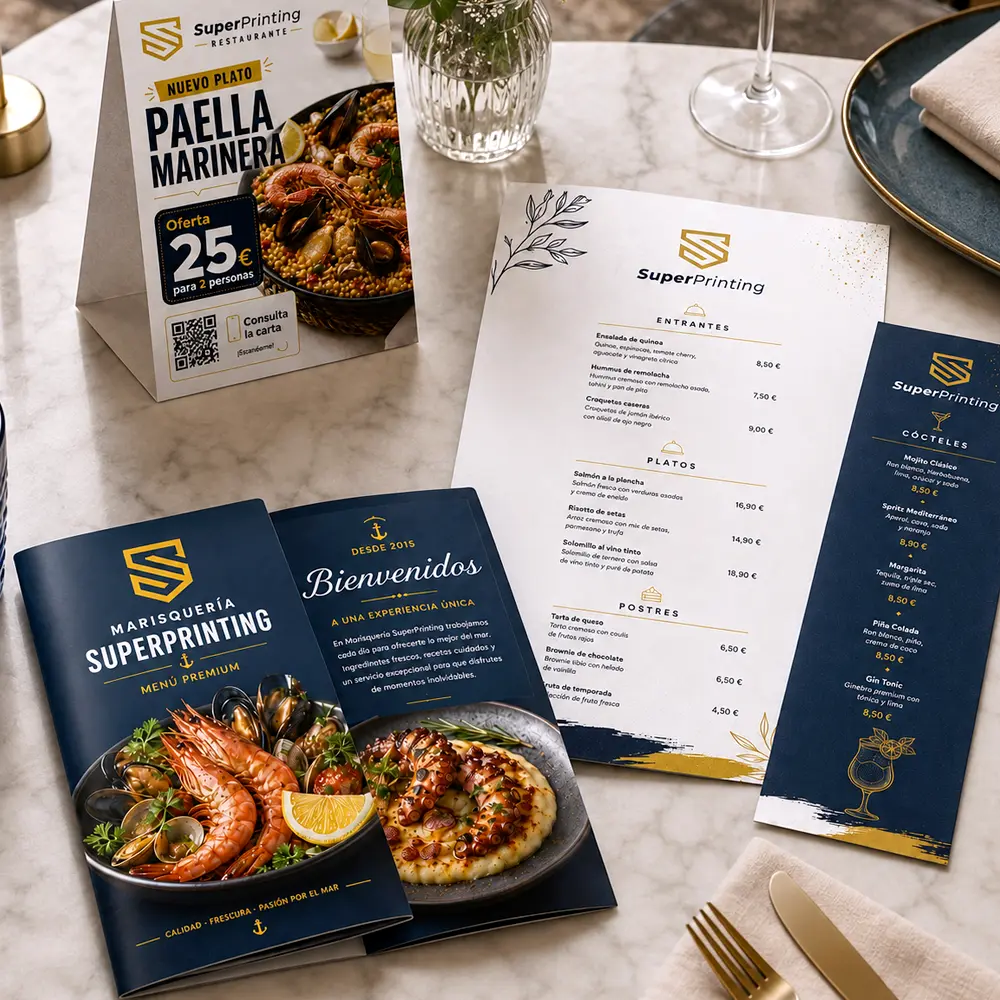 Diseño gráfico e imprenta para restaurantes y hostelería 3 Imprimir cartas menús restaurante