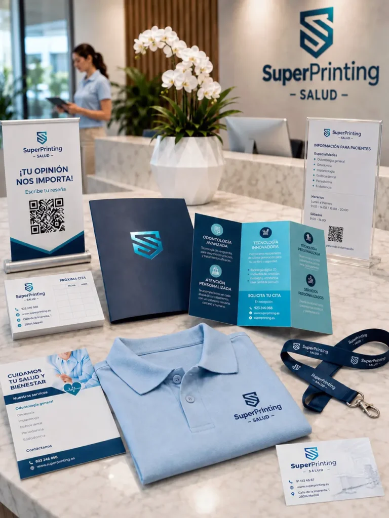 Diseño gráfico e imprenta para clínicas y centros de salud 2 Materiales de diseño gráfico e imprenta para clínicas, clínicas dentales, centros médicos y centros de salud de SuperPrinting