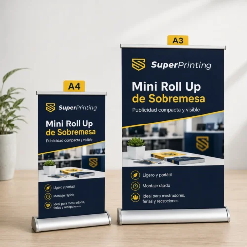 Mini roll up A4 o A3 de sobremesa de SuperPrinting