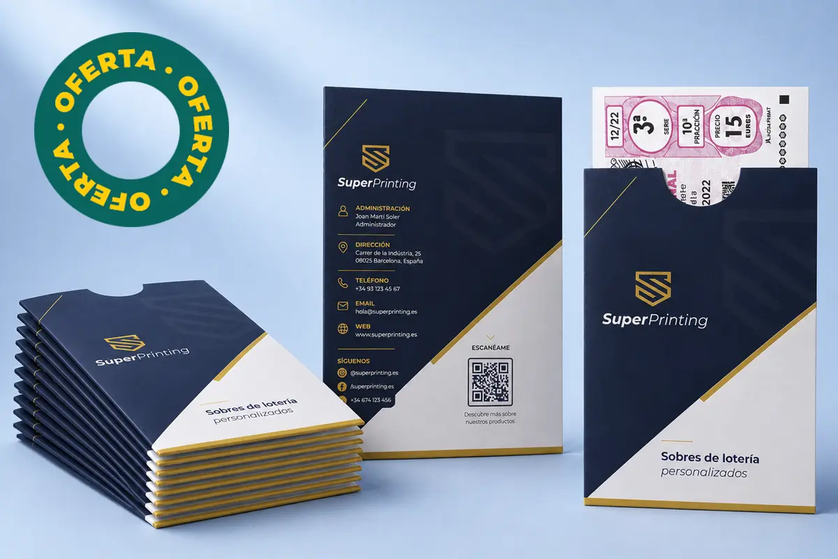 Diseño gráfico e imprenta para administraciones de lotería 24 Pack oferta sobres de lotería personalizados para administraciones