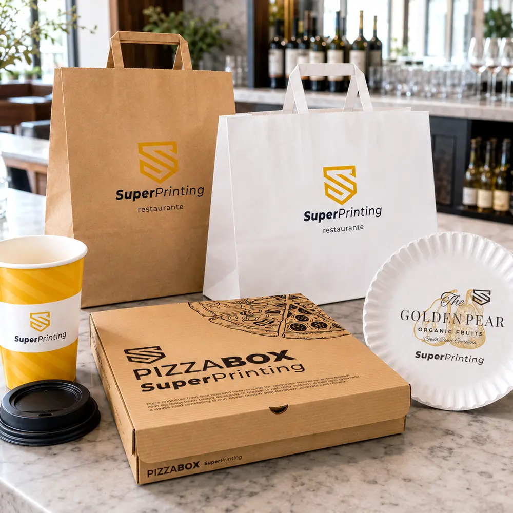 Diseño gráfico e imprenta para restaurantes y hostelería 4 Personalizar envases de comida para llevar