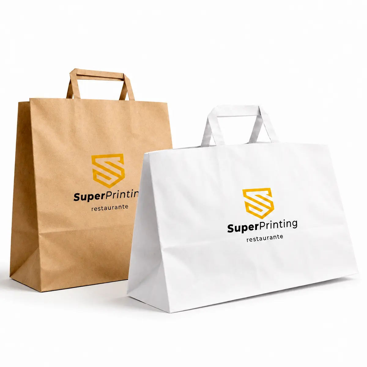 Diseño gráfico e imprenta para restaurantes y hostelería 14 Personalizar bolsas de papel de comida para llevar en SuperPrinting