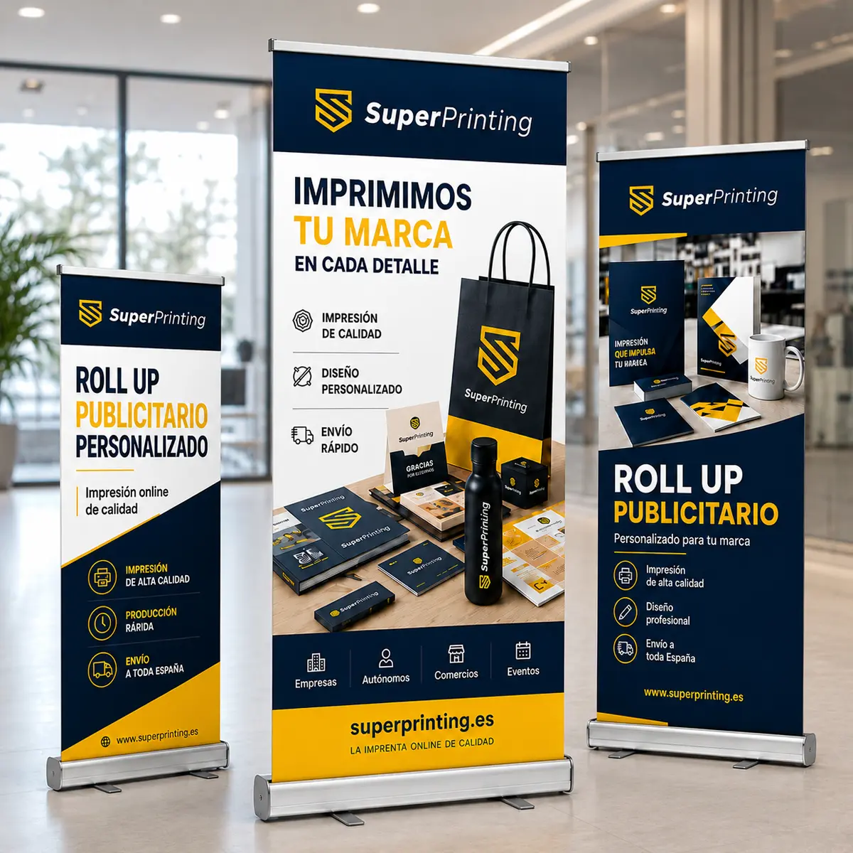 Diseño gráfico e imprenta para clínicas y centros de salud 7 Roll ups publicitarios SuperPrinting