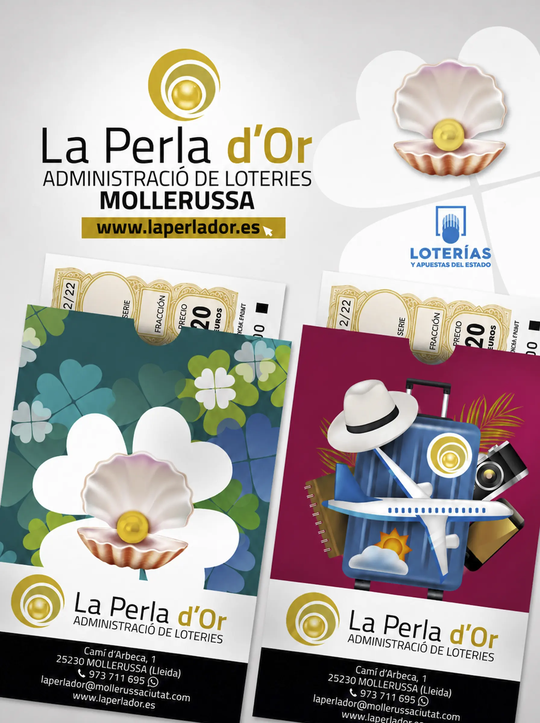 Sobres de lotería personalizados para La Perla d'Or en SuperPrinting