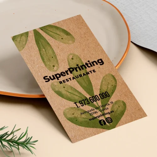 tarjeta-de-visita-restaurante-vegano Ejemplo de tarjeta de visita para restaurante vegano