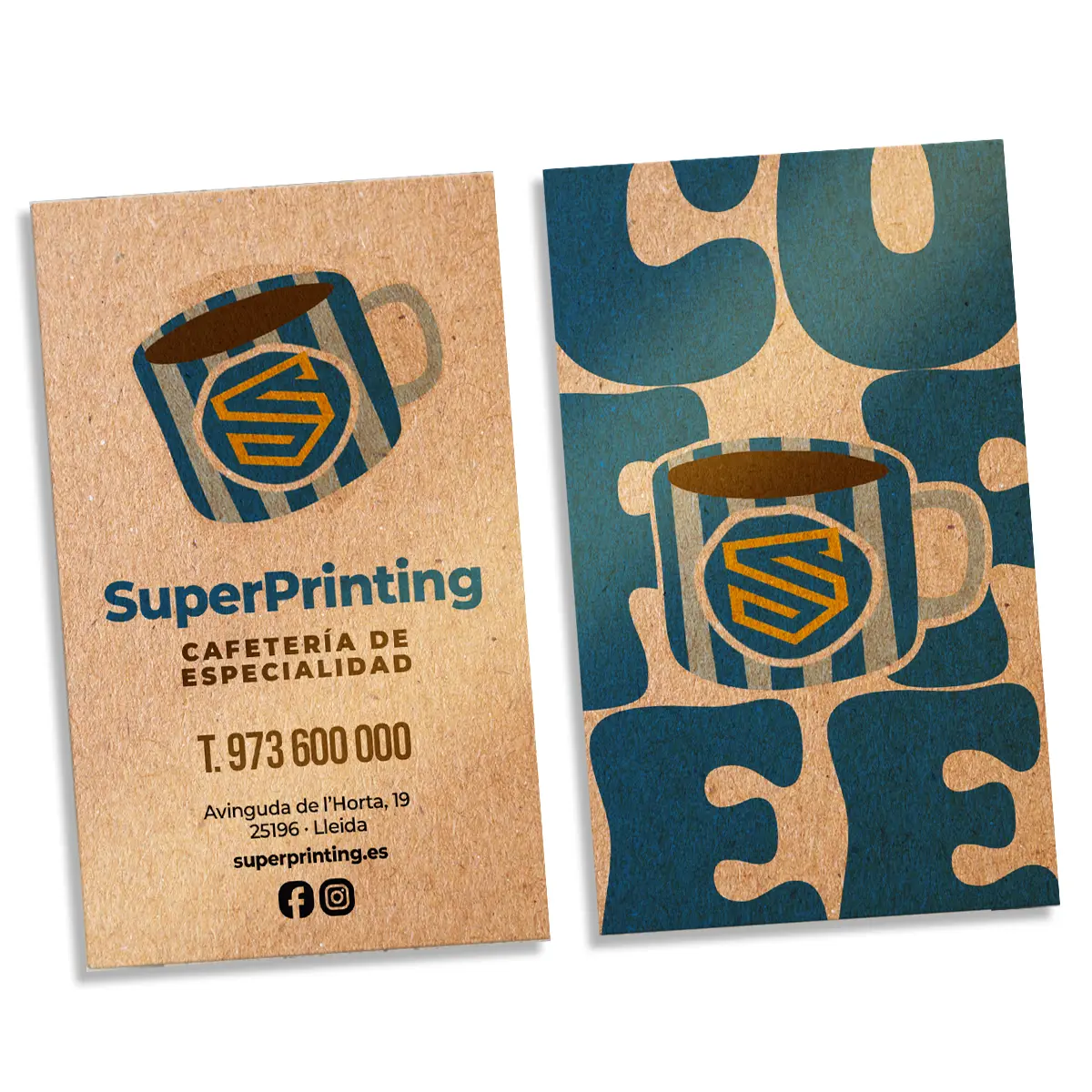 Imprimir tarjetas de visita para cafeterías de especialidad.