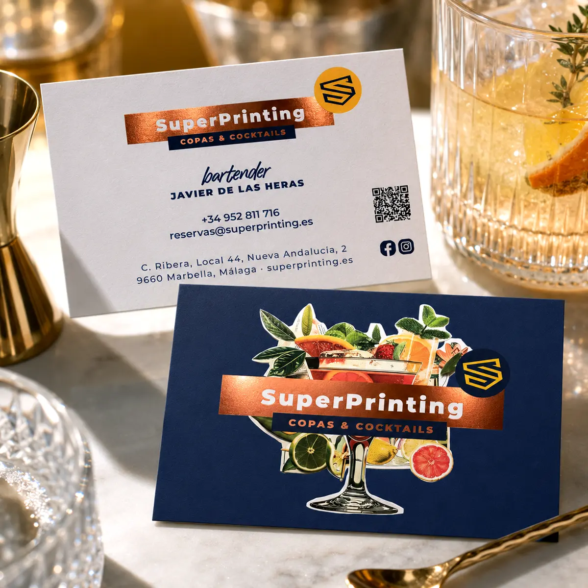 Imprenta para restaurantes y hostelería con diseño gráfico 29 Tarjetas para bares de copas y coctelerías